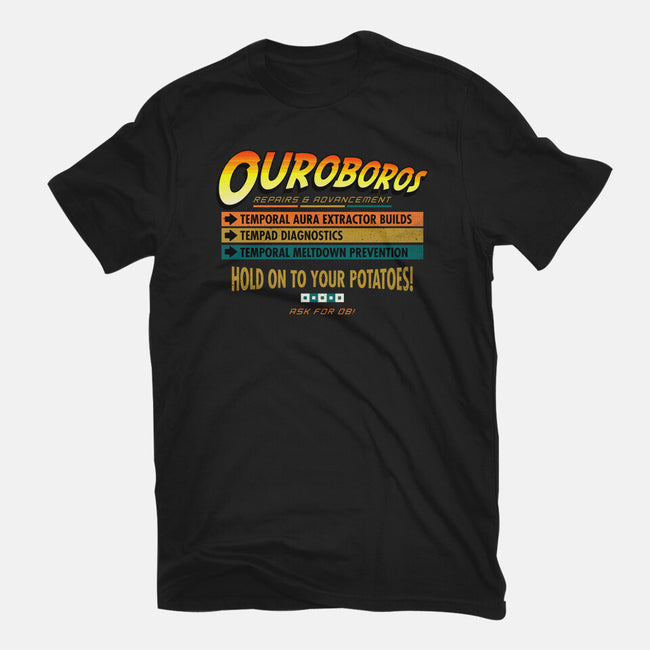 Ouroboros Repairs-Womens-Fitted-Tee-rocketman_art