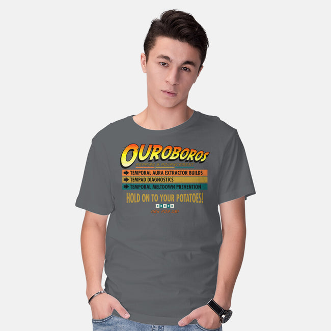 Ouroboros Repairs-Mens-Basic-Tee-rocketman_art