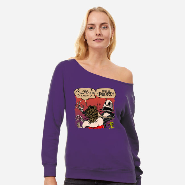 Jack Slap-Womens-Off Shoulder-Sweatshirt-goodidearyan