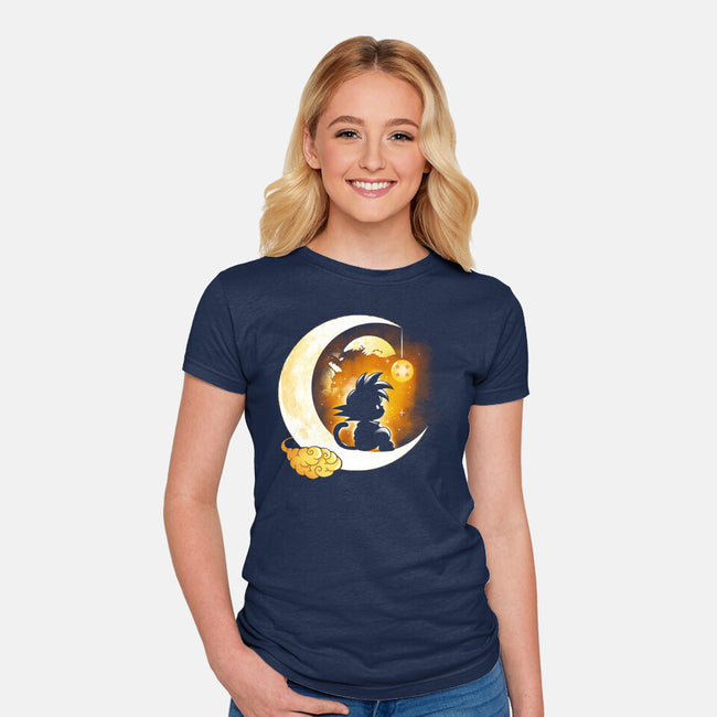 Monkey Moon-Womens-Fitted-Tee-Vallina84