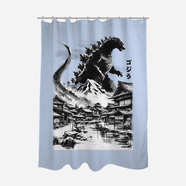 King In The Japanese Village-None-Polyester-Shower Curtain-DrMonekers