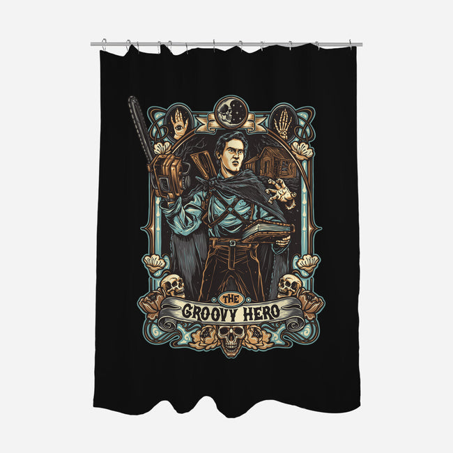 The Groovy Hero-None-Polyester-Shower Curtain-momma_gorilla