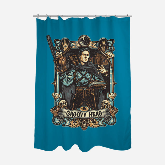 The Groovy Hero-None-Polyester-Shower Curtain-momma_gorilla