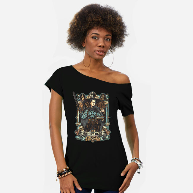 The Groovy Hero-Womens-Off Shoulder-Tee-momma_gorilla