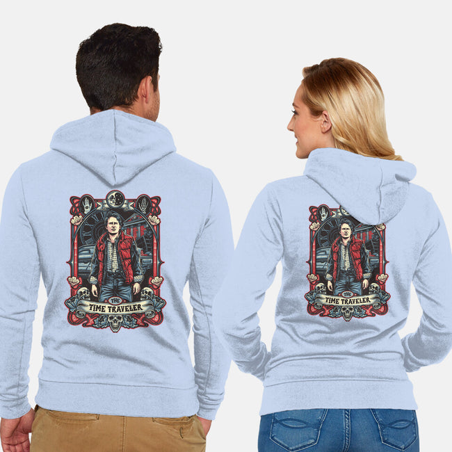 The Time Traveler Tarot-Unisex-Zip-Up-Sweatshirt-momma_gorilla