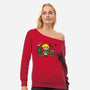 Hylian On The Shelf-Womens-Off Shoulder-Sweatshirt-Boggs Nicolas