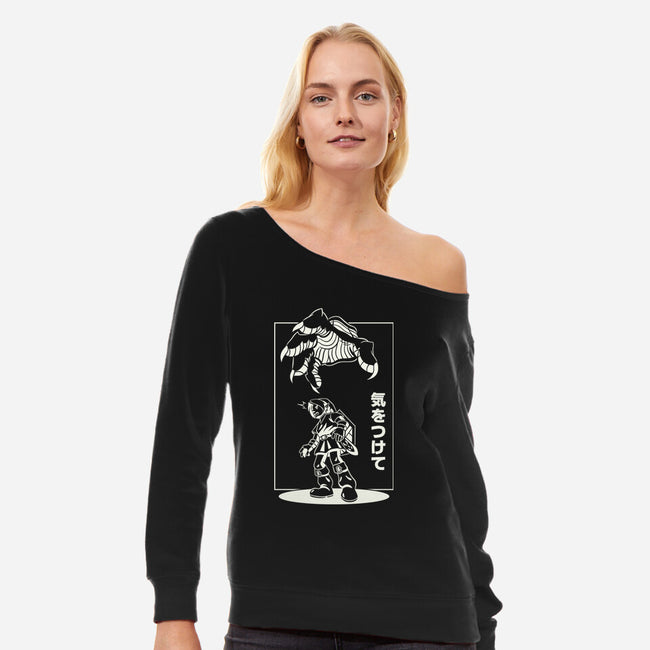 Threat From Above-Womens-Off Shoulder-Sweatshirt-Henrique Torres