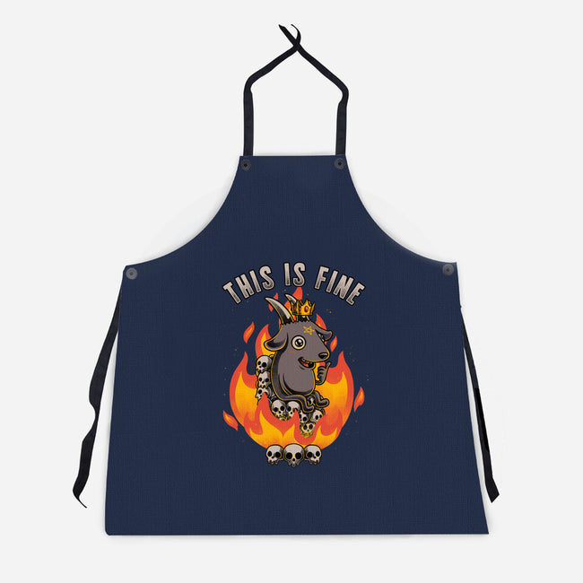 Fire Demon Meme Fine-Unisex-Kitchen-Apron-Studio Mootant