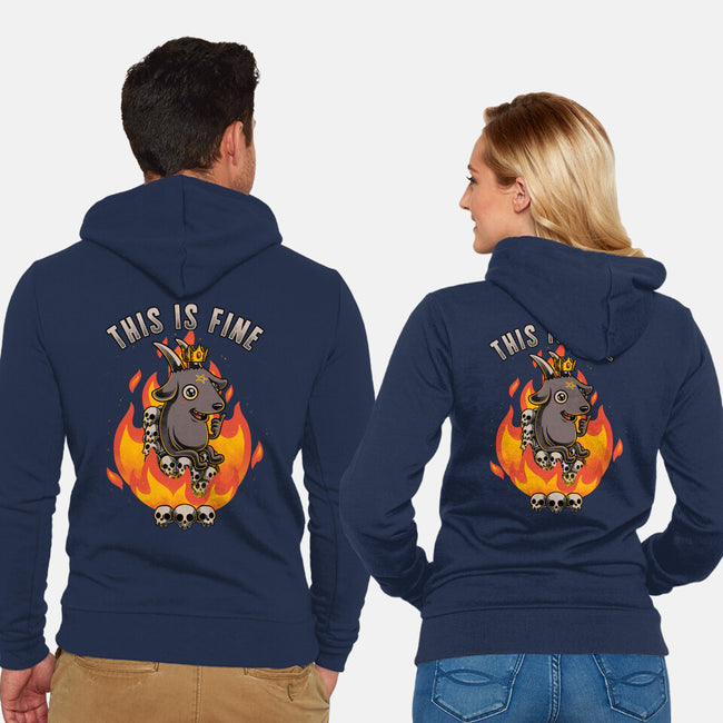 Fire Demon Meme Fine-Unisex-Zip-Up-Sweatshirt-Studio Mootant