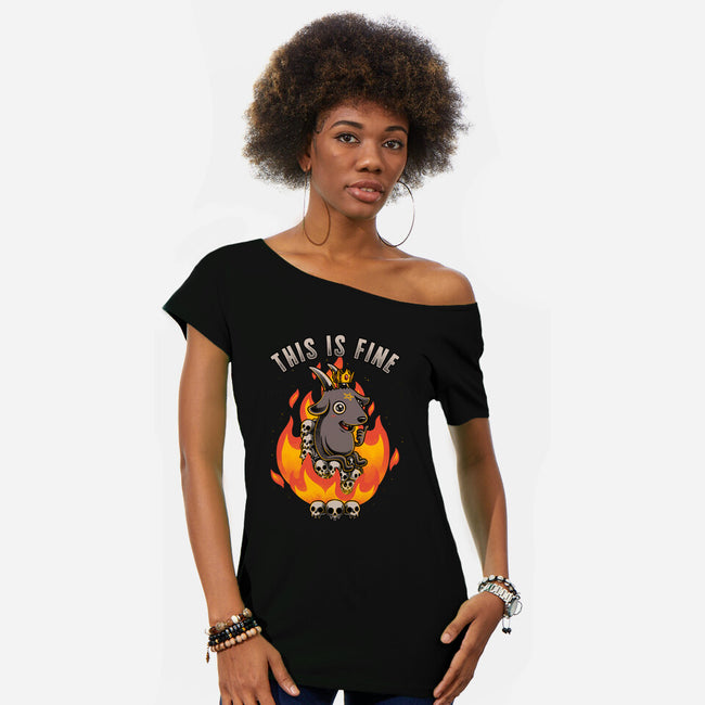 Fire Demon Meme Fine-Womens-Off Shoulder-Tee-Studio Mootant