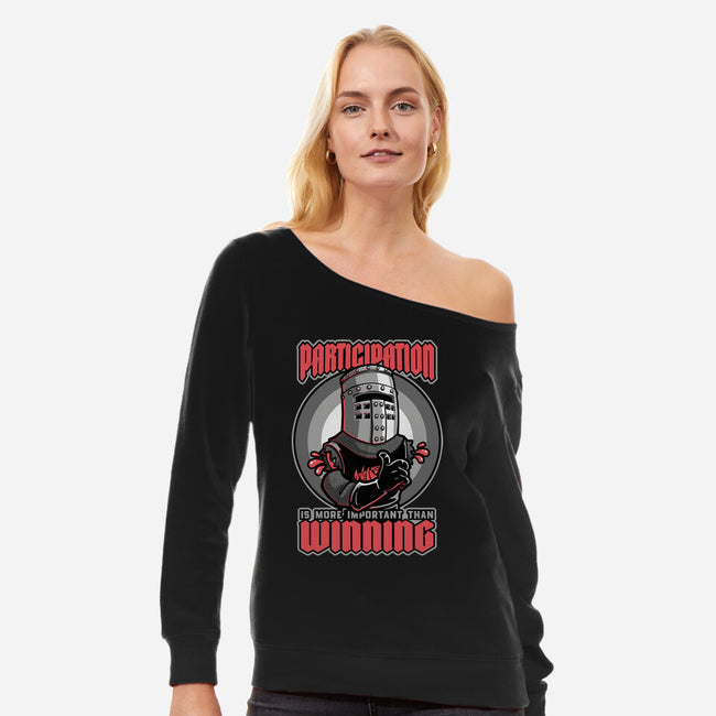 Black Knight Fun Win-Womens-Off Shoulder-Sweatshirt-Studio Mootant