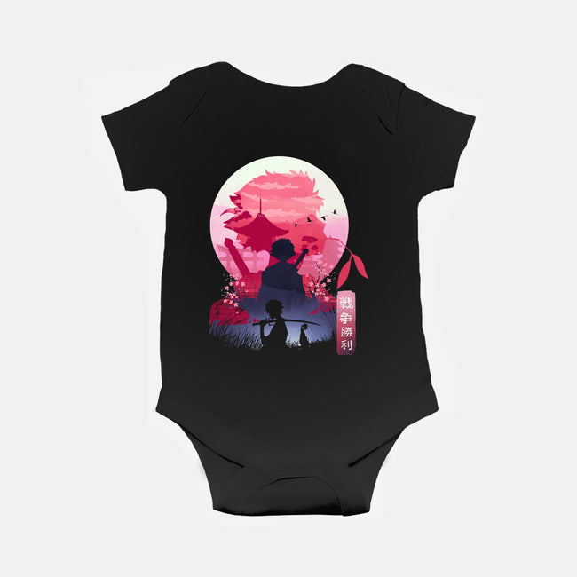 Samurai Landscape-Baby-Basic-Onesie-dandingeroz