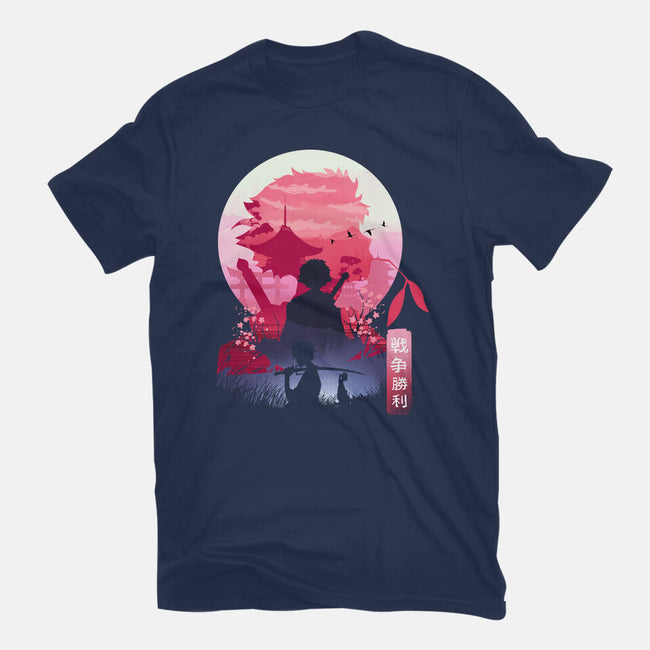 Samurai Landscape-Unisex-Basic-Tee-dandingeroz