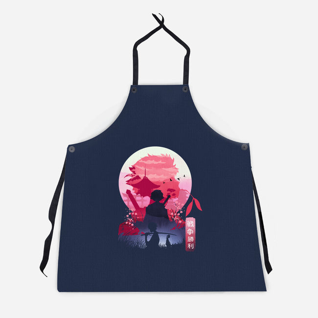 Samurai Landscape-Unisex-Kitchen-Apron-dandingeroz