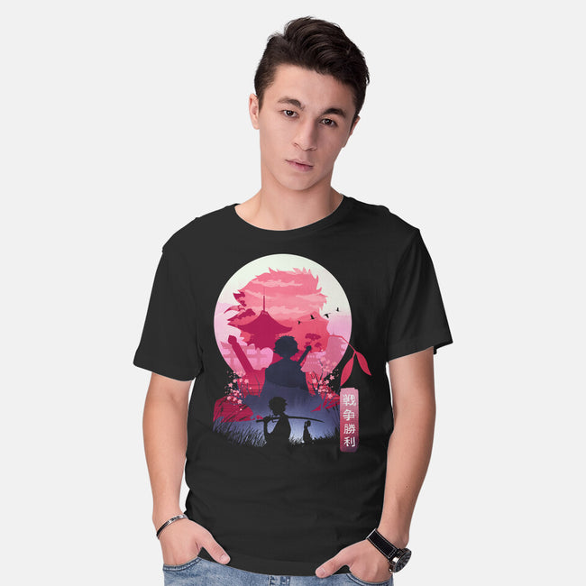 Samurai Landscape-Mens-Basic-Tee-dandingeroz