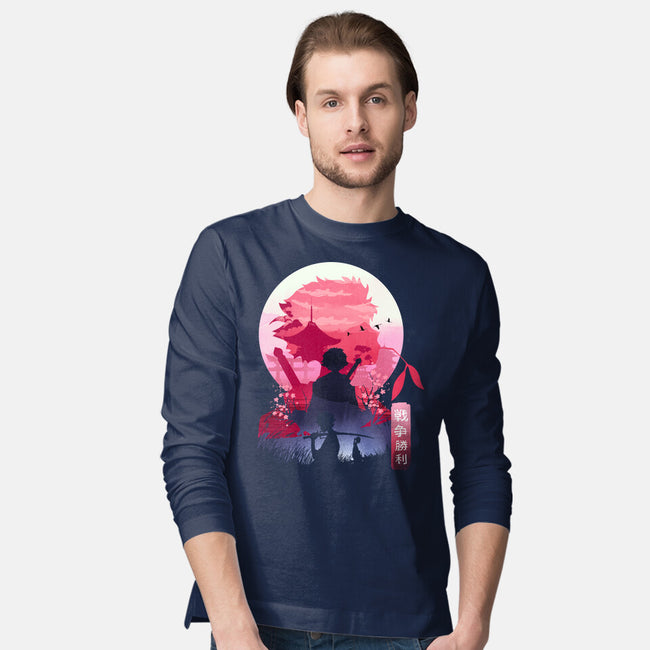 Samurai Landscape-Mens-Long Sleeved-Tee-dandingeroz