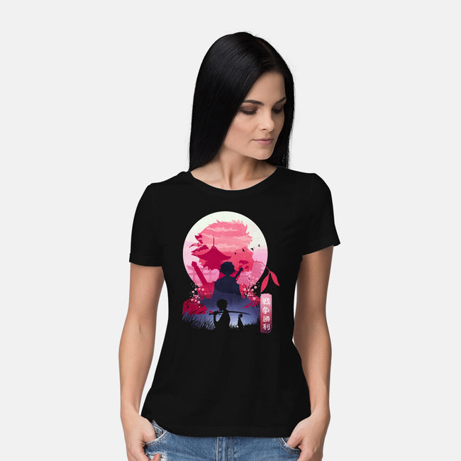 Samurai Landscape-Womens-Basic-Tee-dandingeroz