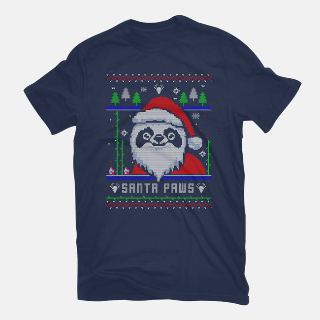 Santa Paws Christmas Panda-Mens-Basic-Tee-constantine2454