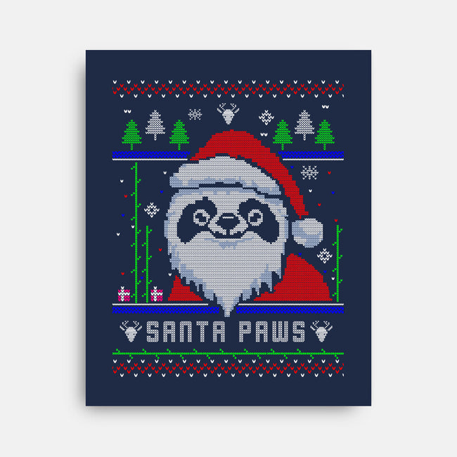 Santa Paws Christmas Panda-None-Stretched-Canvas-constantine2454