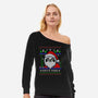 Santa Paws Christmas Panda-Womens-Off Shoulder-Sweatshirt-constantine2454