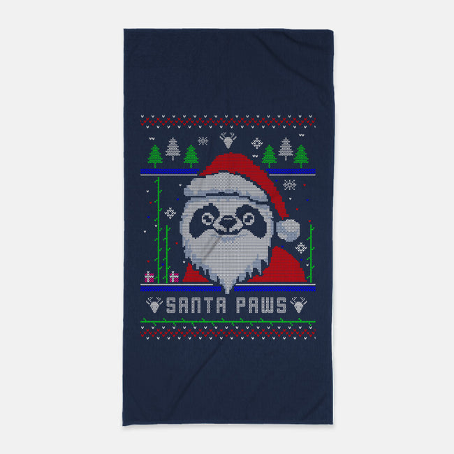 Santa Paws Christmas Panda-None-Beach-Towel-constantine2454