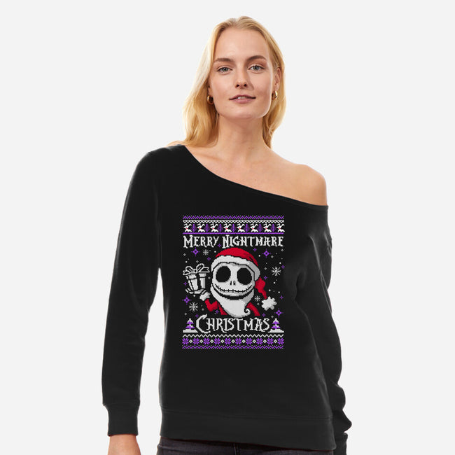 Merry Nightmare Christmas-Womens-Off Shoulder-Sweatshirt-NemiMakeit