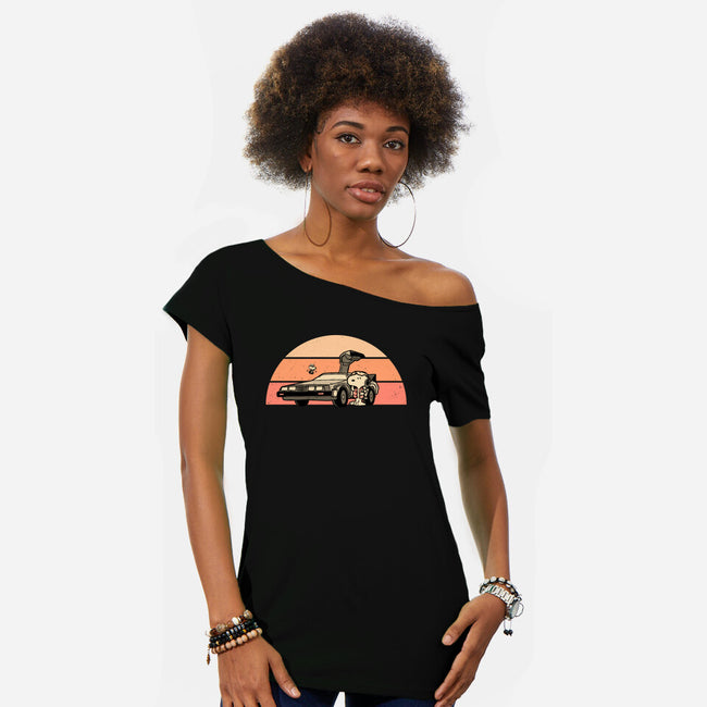 Outatime Beagle-Womens-Off Shoulder-Tee-retrodivision