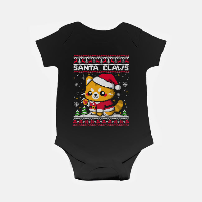 Santa Claws Cat-Baby-Basic-Onesie-NemiMakeit