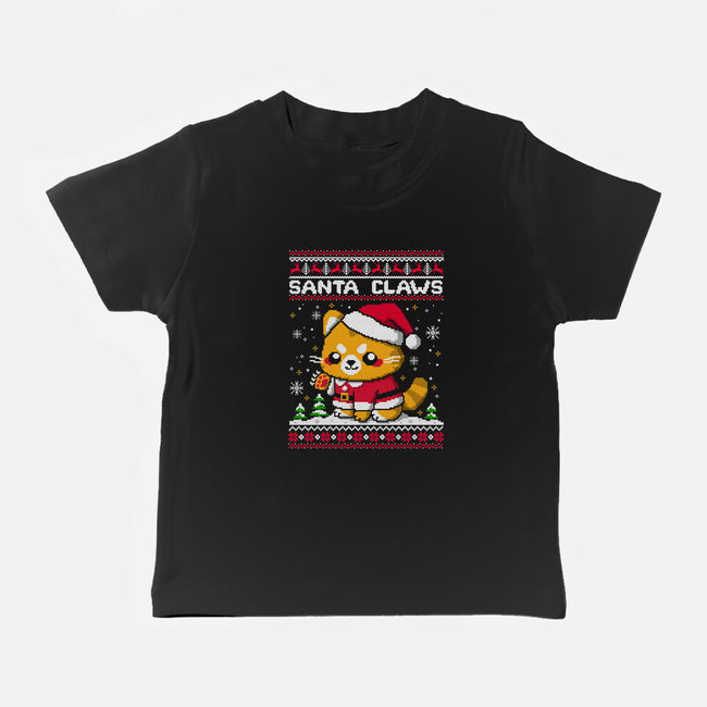 Santa Claws Cat-Baby-Basic-Tee-NemiMakeit