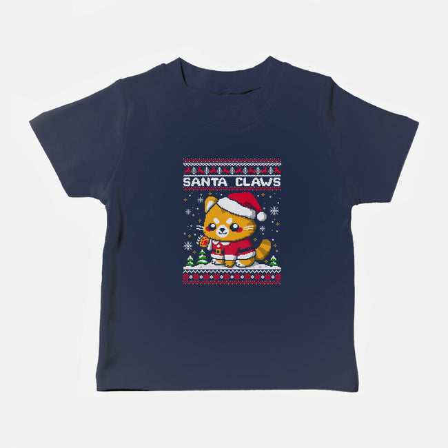 Santa Claws Cat-Baby-Basic-Tee-NemiMakeit