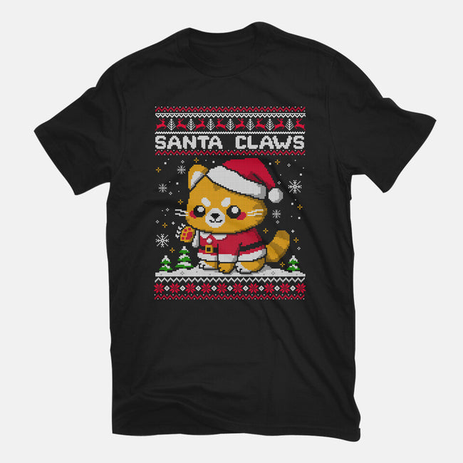 Santa Claws Cat-Mens-Basic-Tee-NemiMakeit