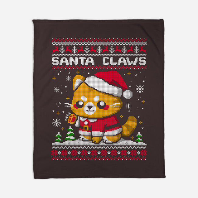 Santa Claws Cat-None-Fleece-Blanket-NemiMakeit