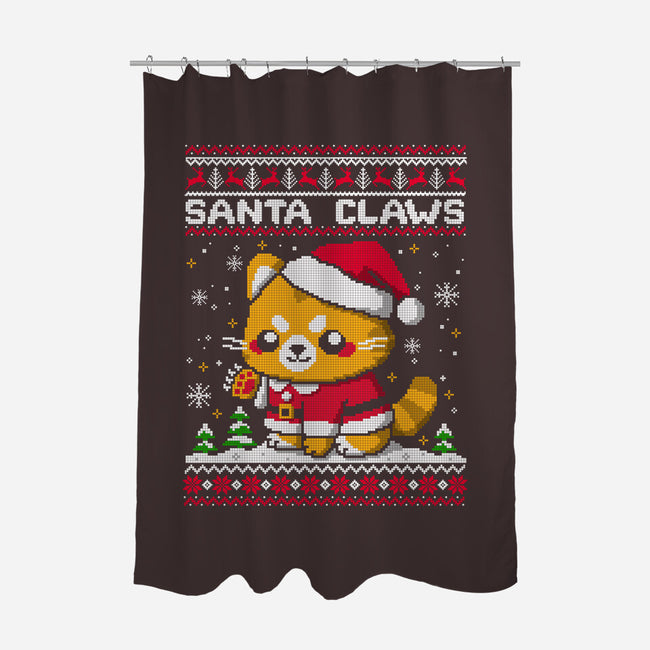 Santa Claws Cat-None-Polyester-Shower Curtain-NemiMakeit