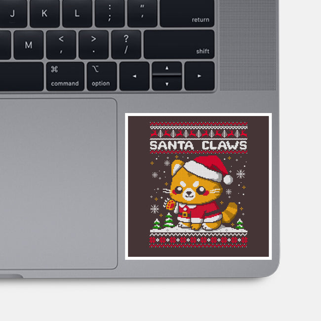 Santa Claws Cat-None-Glossy-Sticker-NemiMakeit