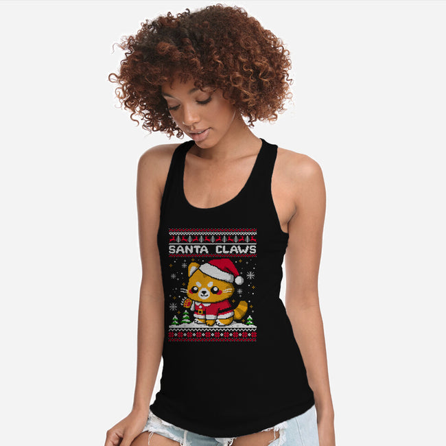 Santa Claws Cat-Womens-Racerback-Tank-NemiMakeit