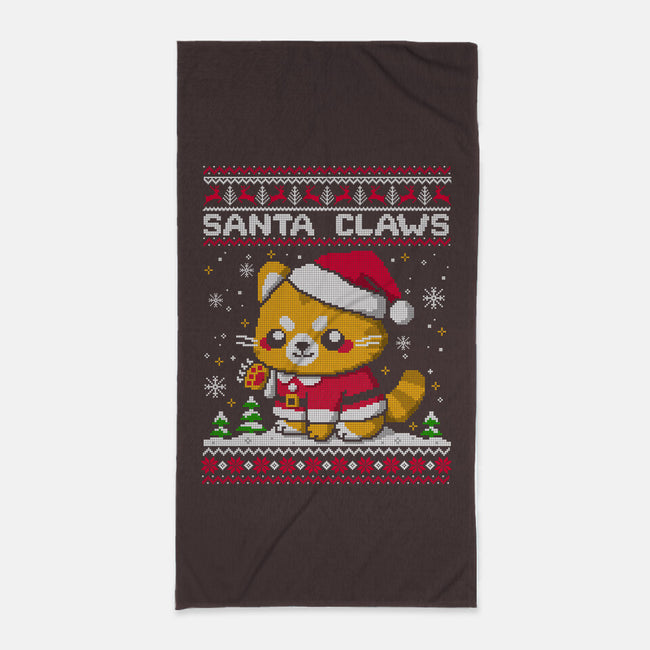 Santa Claws Cat-None-Beach-Towel-NemiMakeit