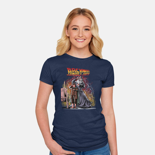 Back To The Middle-Earth-Womens-Fitted-Tee-zascanauta