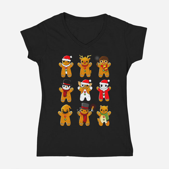 Ginger Christmas-Womens-V-Neck-Tee-Vallina84