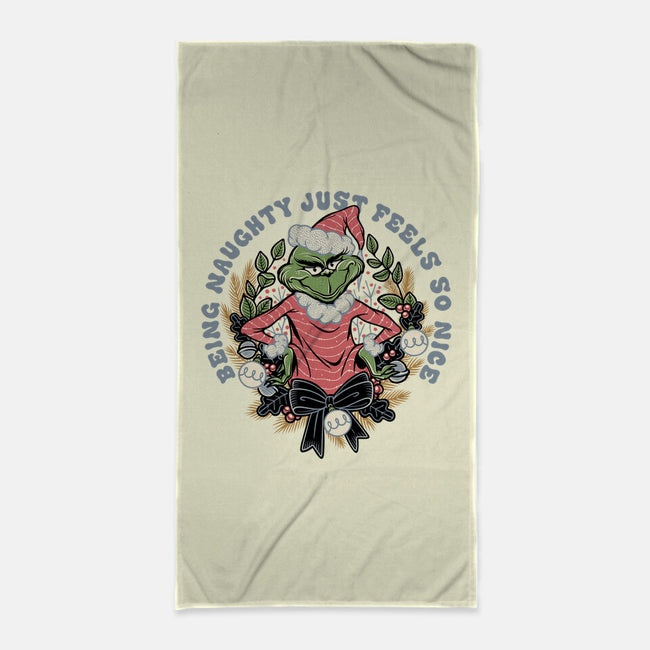 Naughty Grinch-None-Beach-Towel-momma_gorilla