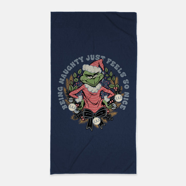 Naughty Grinch-None-Beach-Towel-momma_gorilla