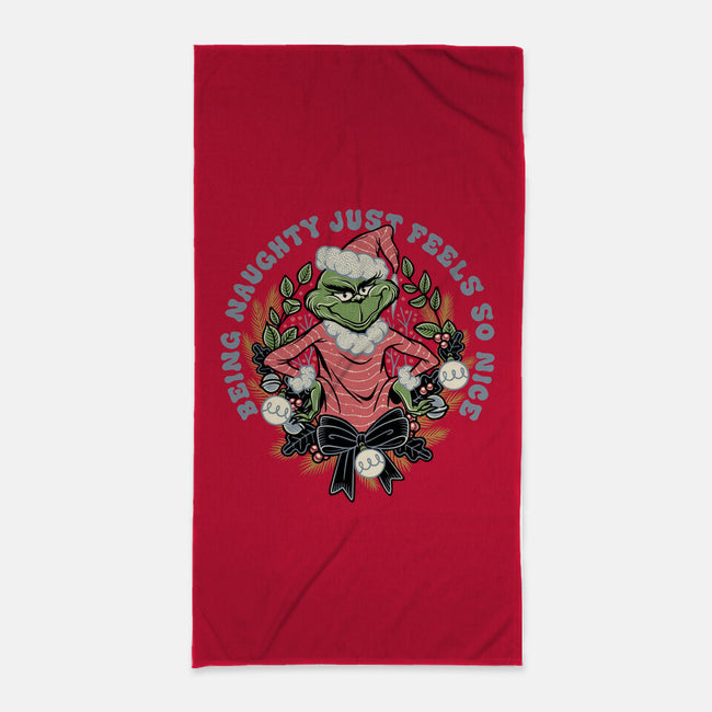 Naughty Grinch-None-Beach-Towel-momma_gorilla