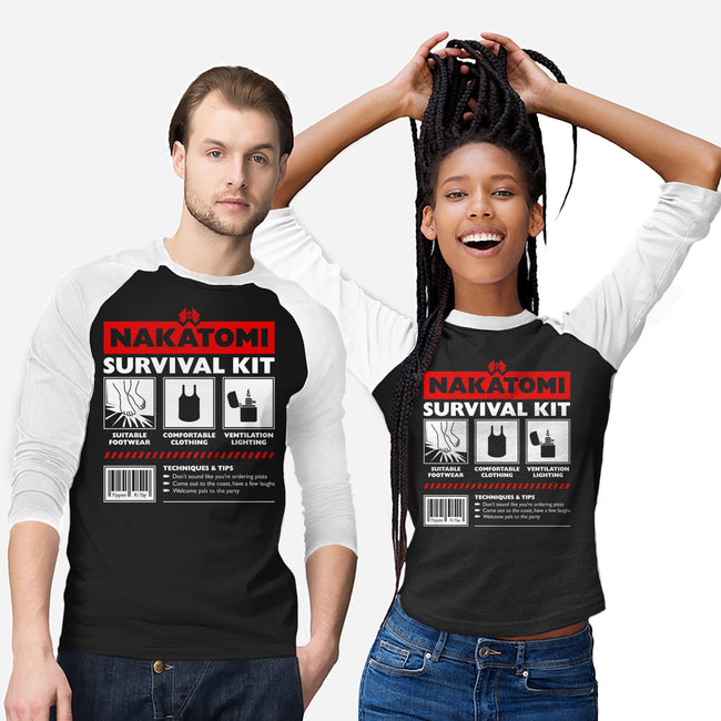 Nakatomi Survival Kit-Unisex-Baseball-Tee-rocketman_art