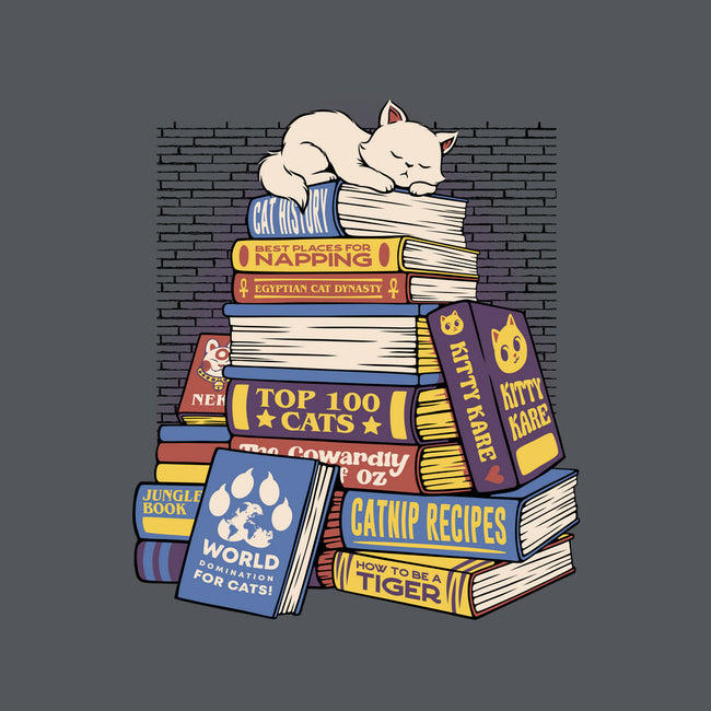 Cat Books Feline Library-Mens-Basic-Tee-tobefonseca