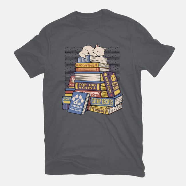 Cat Books Feline Library-Womens-Fitted-Tee-tobefonseca