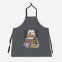 Cat Books Feline Library-Unisex-Kitchen-Apron-tobefonseca