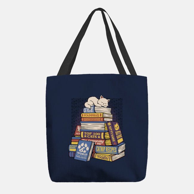 Cat Books Feline Library-None-Basic Tote-Bag-tobefonseca