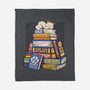 Cat Books Feline Library-None-Fleece-Blanket-tobefonseca