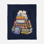 Cat Books Feline Library-None-Fleece-Blanket-tobefonseca