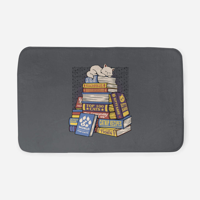 Cat Books Feline Library-None-Memory Foam-Bath Mat-tobefonseca