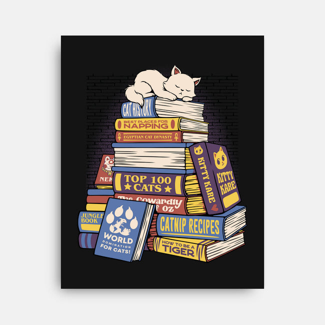 Cat Books Feline Library-None-Stretched-Canvas-tobefonseca